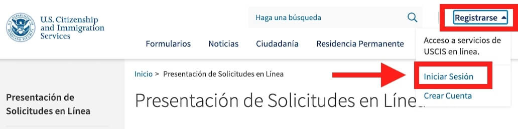 iniciar sesion USCIS