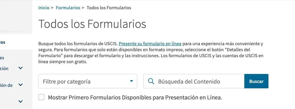 Formularios USCIS