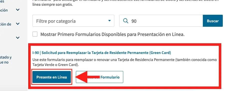 renovar green card online